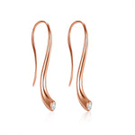 Load image into Gallery viewer, Fish Hook Drop Earrings for Women Cubic Zirconia Ginger Lyne Collection - Rose Gold
