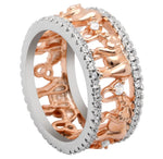 Load image into Gallery viewer, Elephant Ring Wide Band Rose Gold Plate Crystal Girl Women Ginger Lyne Collection Size 11 - 11
