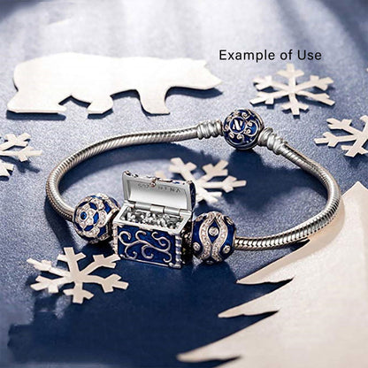 Treasure Chest Charm for Women CZ Sterling Silver European Bead for Bracelet Ginger Lyne Collection