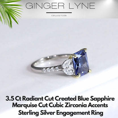 Blue Sapphire Engagement Rings for Women Sterling Silver Birthstone Rings by Ginger Lyne