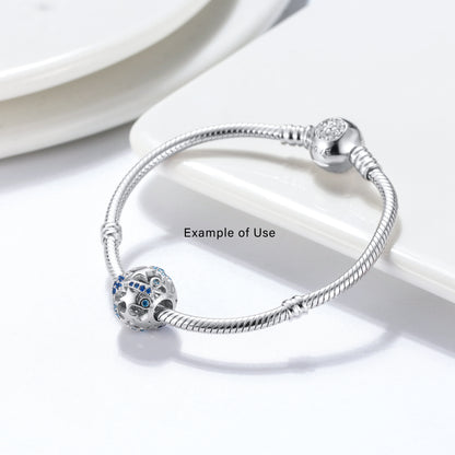 Moons and Stars Charm European Bead CZ Sterling Silver Ginger Lyne Collection