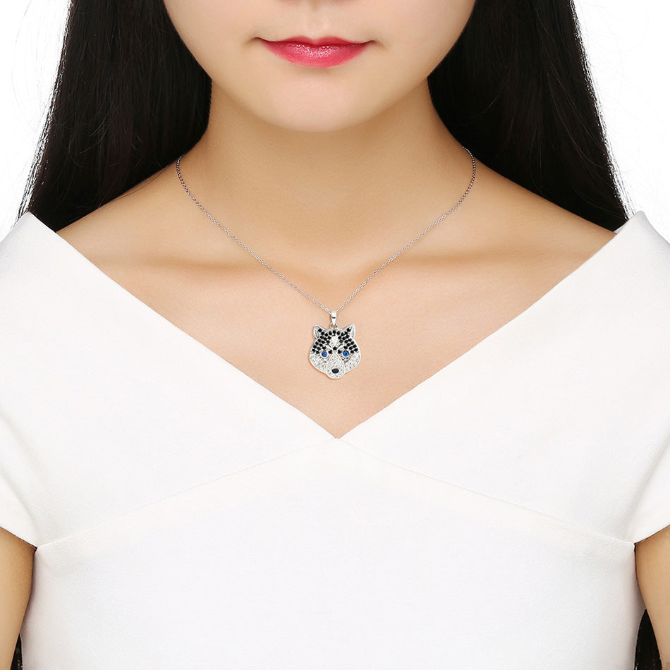 Koko Husky Dog Sterling Silver Necklace for Women Cz Ginger Lyne Collection - Necklace