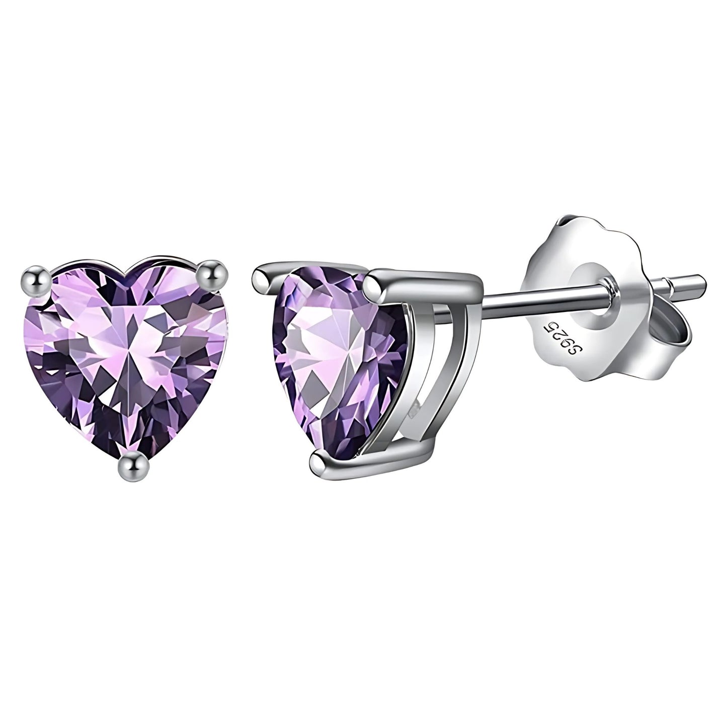 BirthstoneHeartEarringsforWomenbyGingerLyne6mmCZSolitaireStudEarringsSterlingSilver_February-1