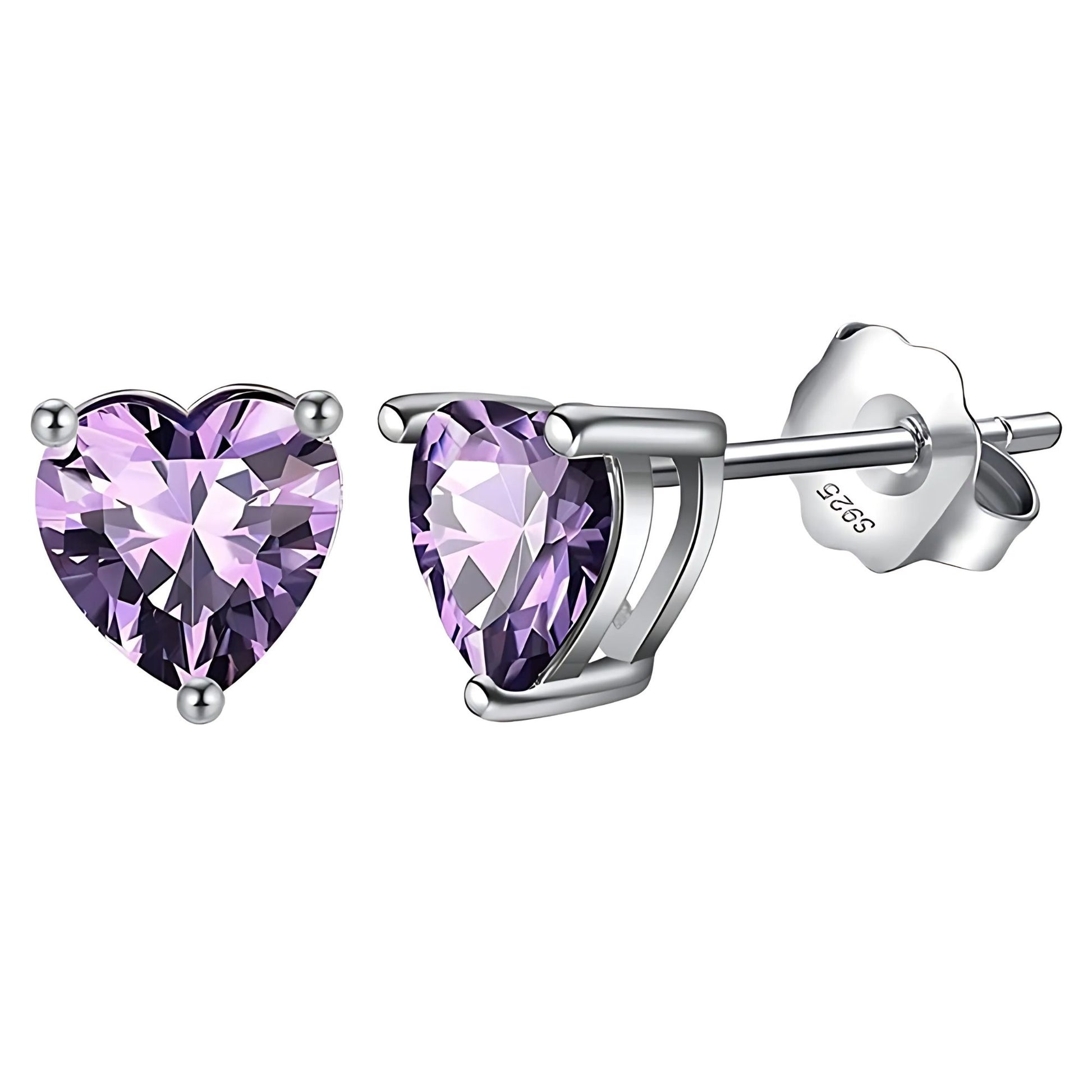 BirthstoneHeartEarringsforWomenbyGingerLyne6mmCZSolitaireStudEarringsSterlingSilver_February-1