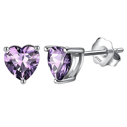 BirthstoneHeartEarringsforWomenbyGingerLyne6mmCZSolitaireStudEarringsSterlingSilver_February-1