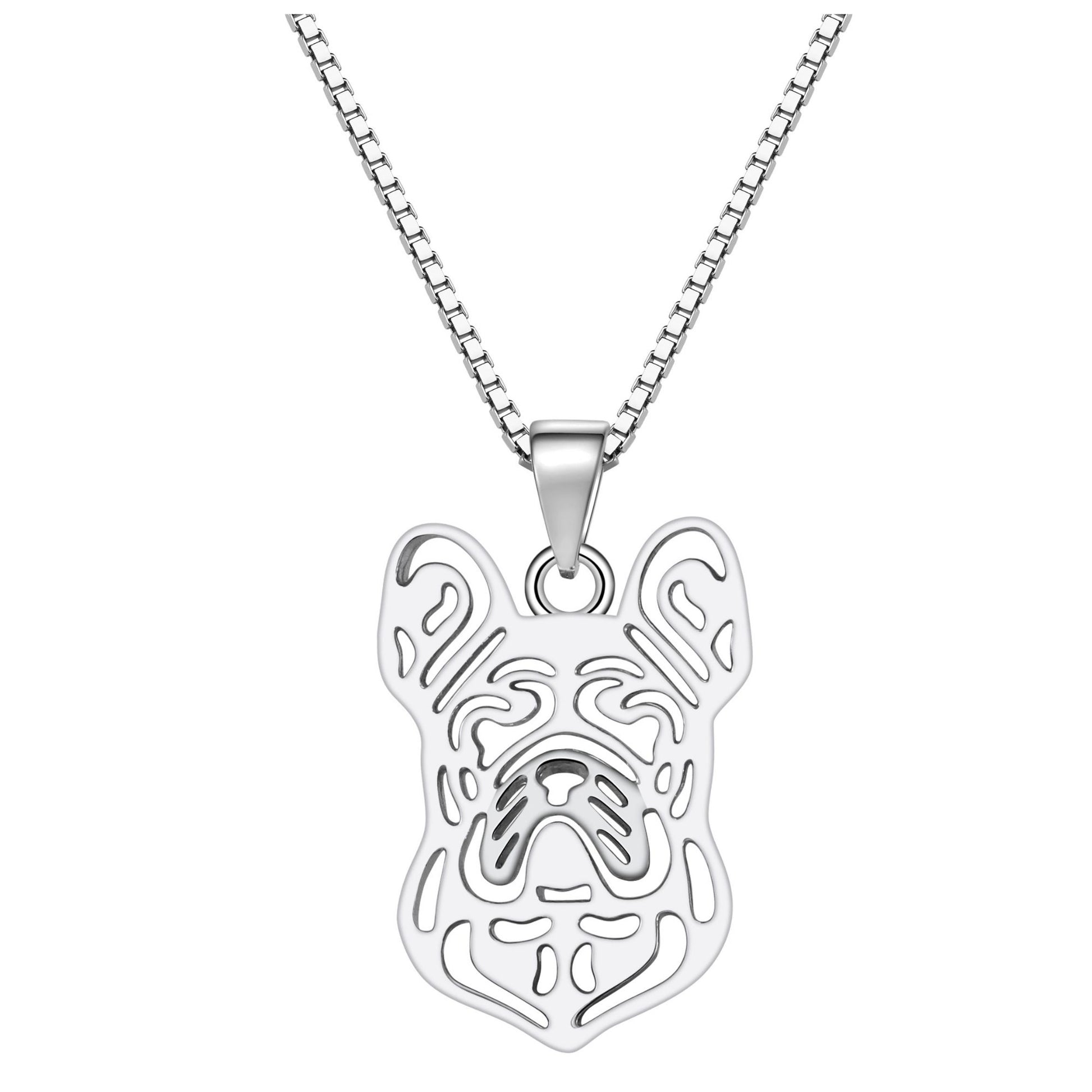 French Bulldog Dog Necklace Earrings or Set for Women Sterling Silver by Ginger Lyne - Necklace