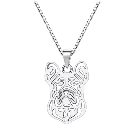 French Bulldog Dog Necklace Earrings or Set for Women Sterling Silver by Ginger Lyne - Necklace