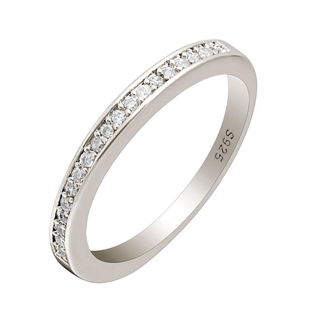 VictoriaAnniversaryBandWeddingRingSterlingSilverCubicZirconiaGingerLyneCollection_Wgold/Silver-1