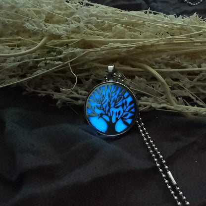 Glow in Dark Tree of Life Pendant Chain Necklace Women Ginger Lyne Collection