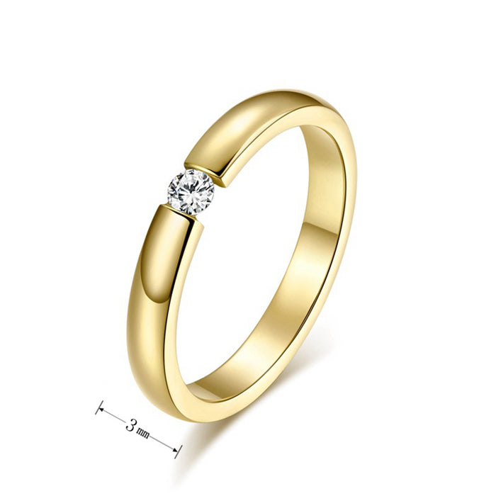 WeddingBandRingforWomenorMenGoldStainlessSteelCrystalGingerLyneCollection_Gold-3