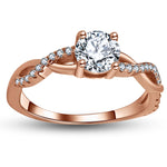 Load image into Gallery viewer, Queena Engagement Ring for Women Rose Gold Sterling Silver CZ Ginger Lyne Collection - Rose Gold Over Silver,9
