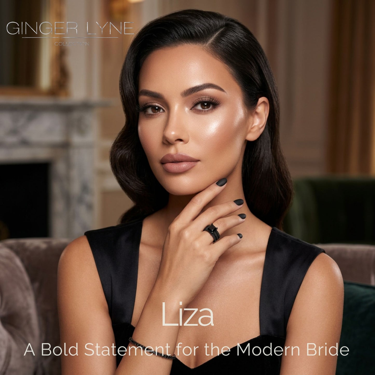 LizaBlackWeddingRingSetforWomanCzGothicEngagementRingGingerLyneCollection_Black-4