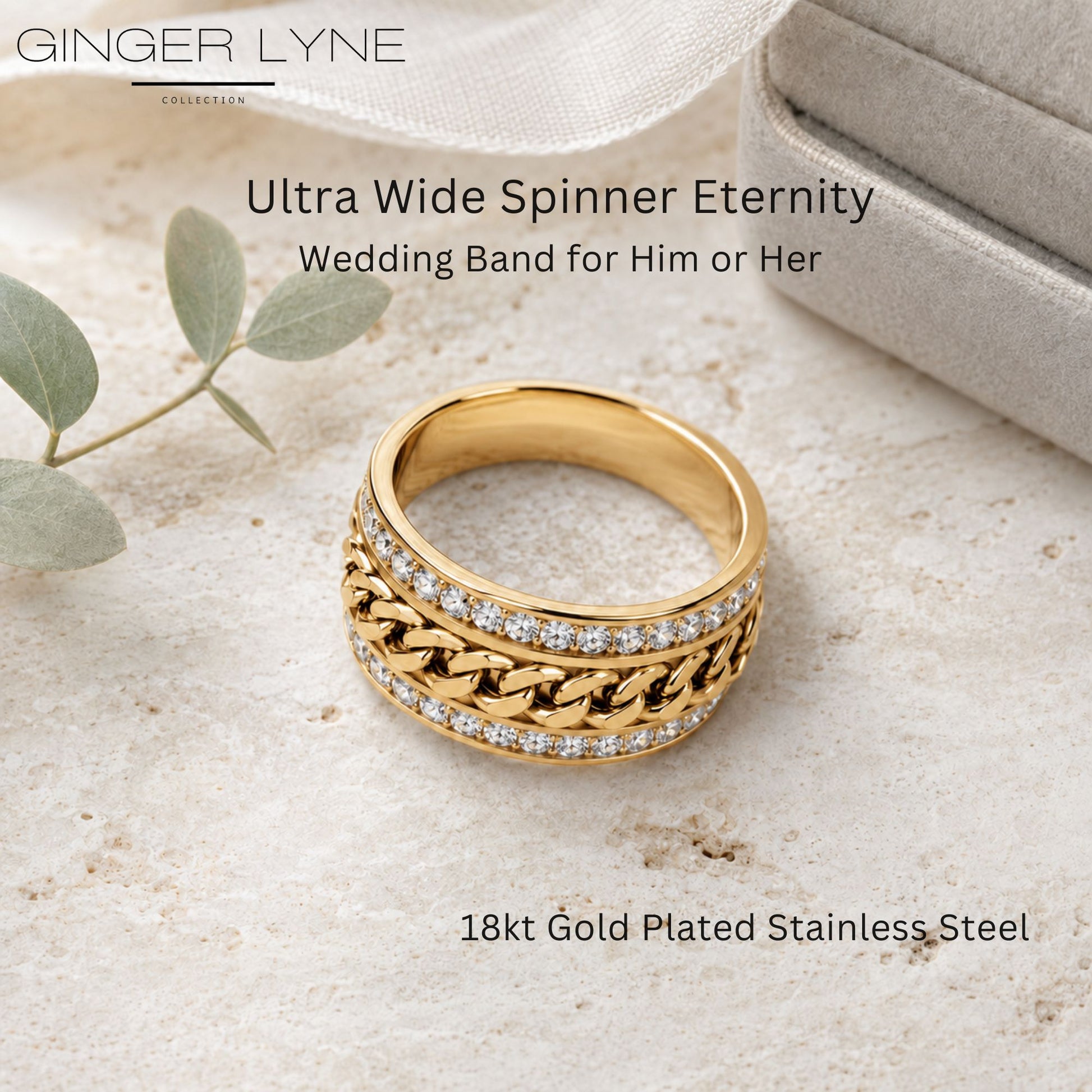 TwoRowCZSpinnerEternityRingforWomen14KtGoldPlatedStainlessSteelWideBandGingerLyneCollection_Gold-5
