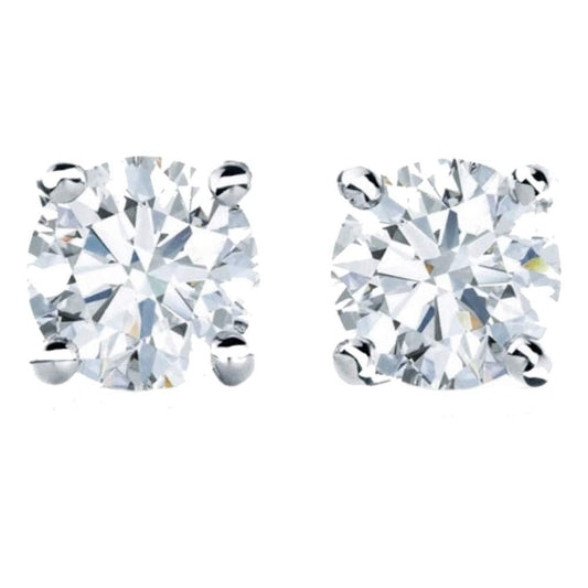 Amore Stud Solitaire Earrings for Women by Ginger Lyne 2Ctw or 4Ctw Topaz Sterling Silver