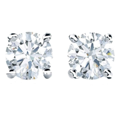 Amore 2 Ctw or 4 Ctw Moissanite Solitaire Stud Earrings for Women by Ginger Lyne Sterling Silver