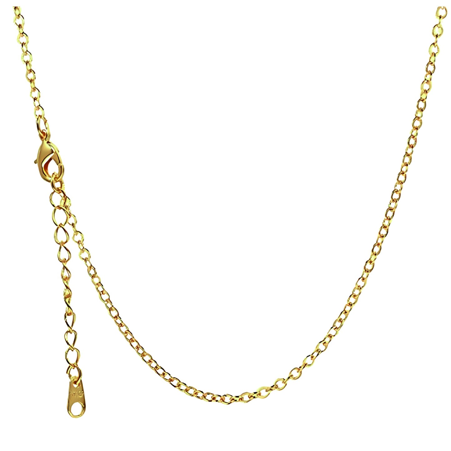 YellowGoldPlatedSterlingSilver18-20"InchRoloChainforWomenorMenGingerLyneCollection_Gold-4