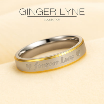 ForeverLove4mmor6mmWeddingBandRingforMenorWomenTwoToneStainlessSteelGingerLyneCollection_4mm-2