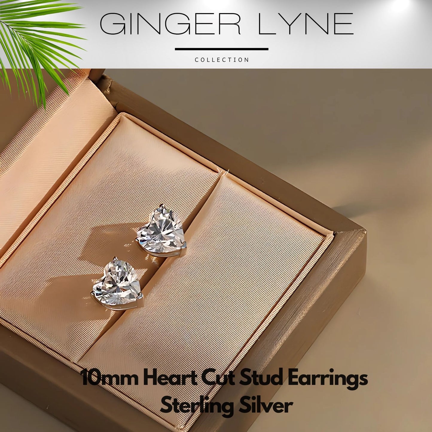 Heart Cut Stud Earrings for Women 5 Ct Simulated Diamond Sterling Silver Ginger Lyne - Silver