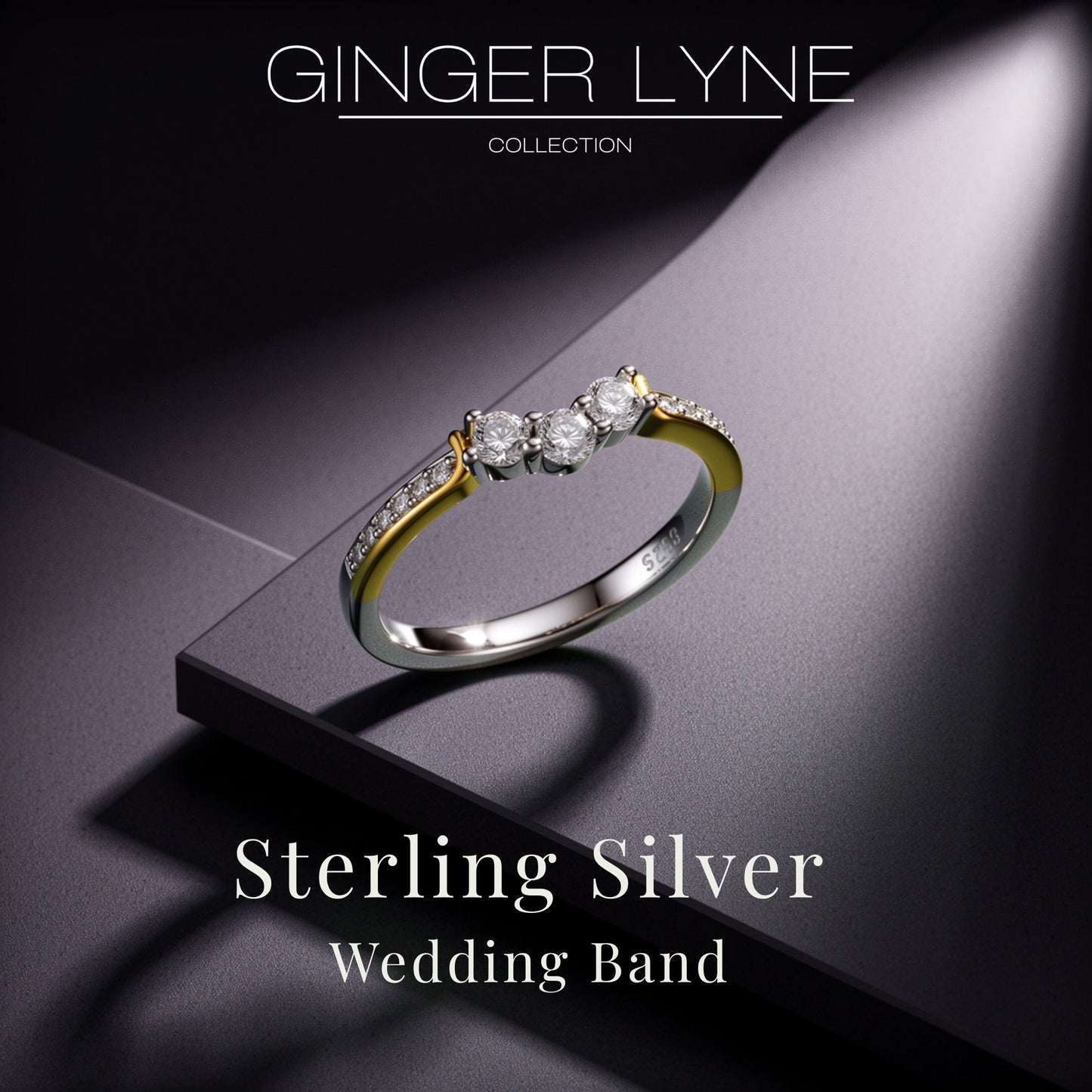 PadenAnniversaryBandRingRoseSterlingSilverWomensGingerLyneCollection_BandOnly,10-2
