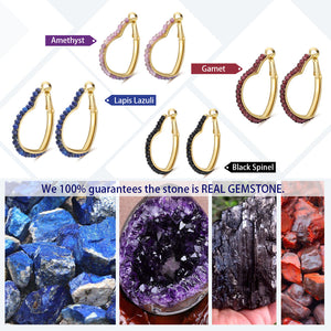 Heart Hoop Earrings for Women Black Spinel Gemstone Gold Sterling Silver Ginger Lyne Collection - Black