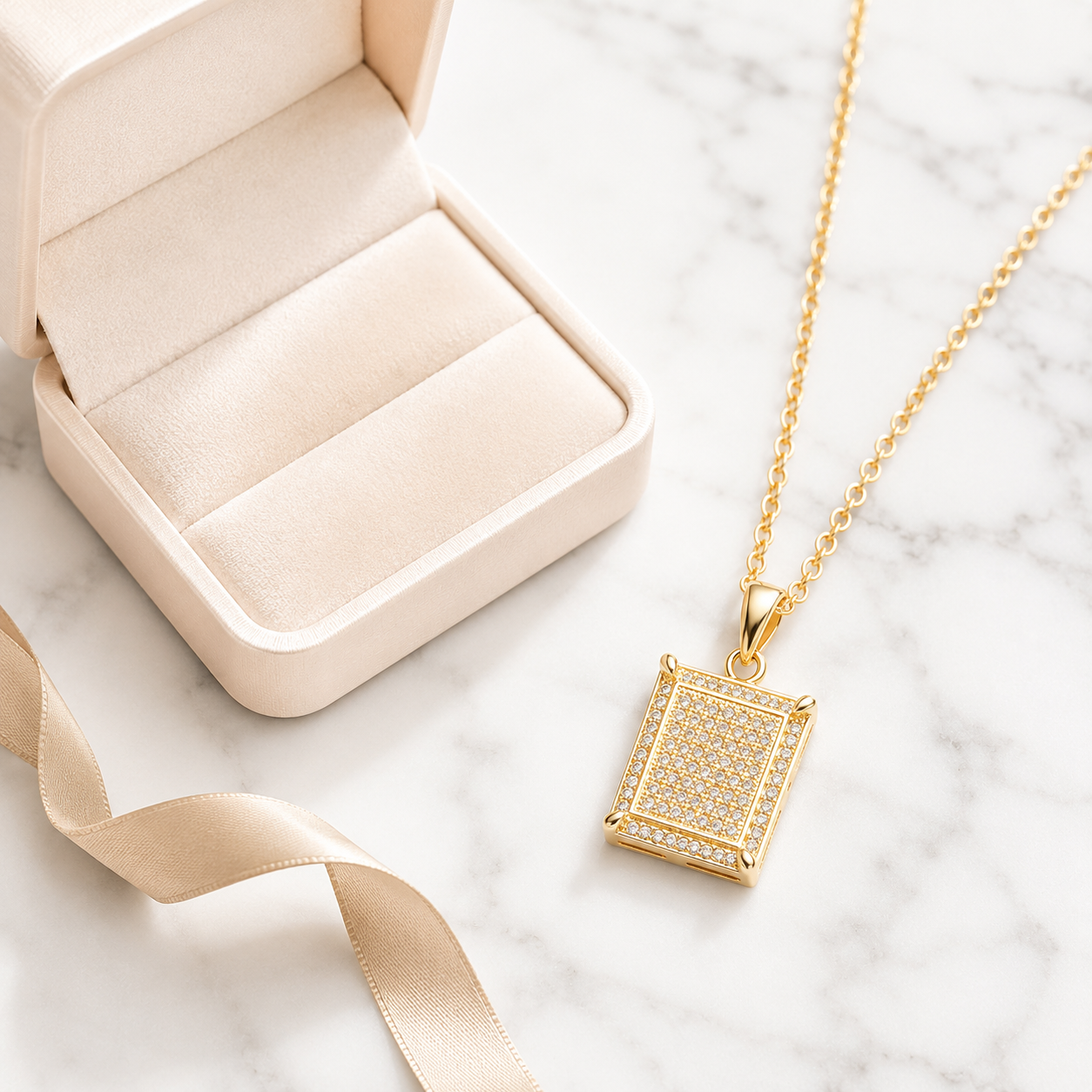 Angelica Necklace Womens Gold Plate Cubic Zirconia Pendant Ginger Lyne Collection