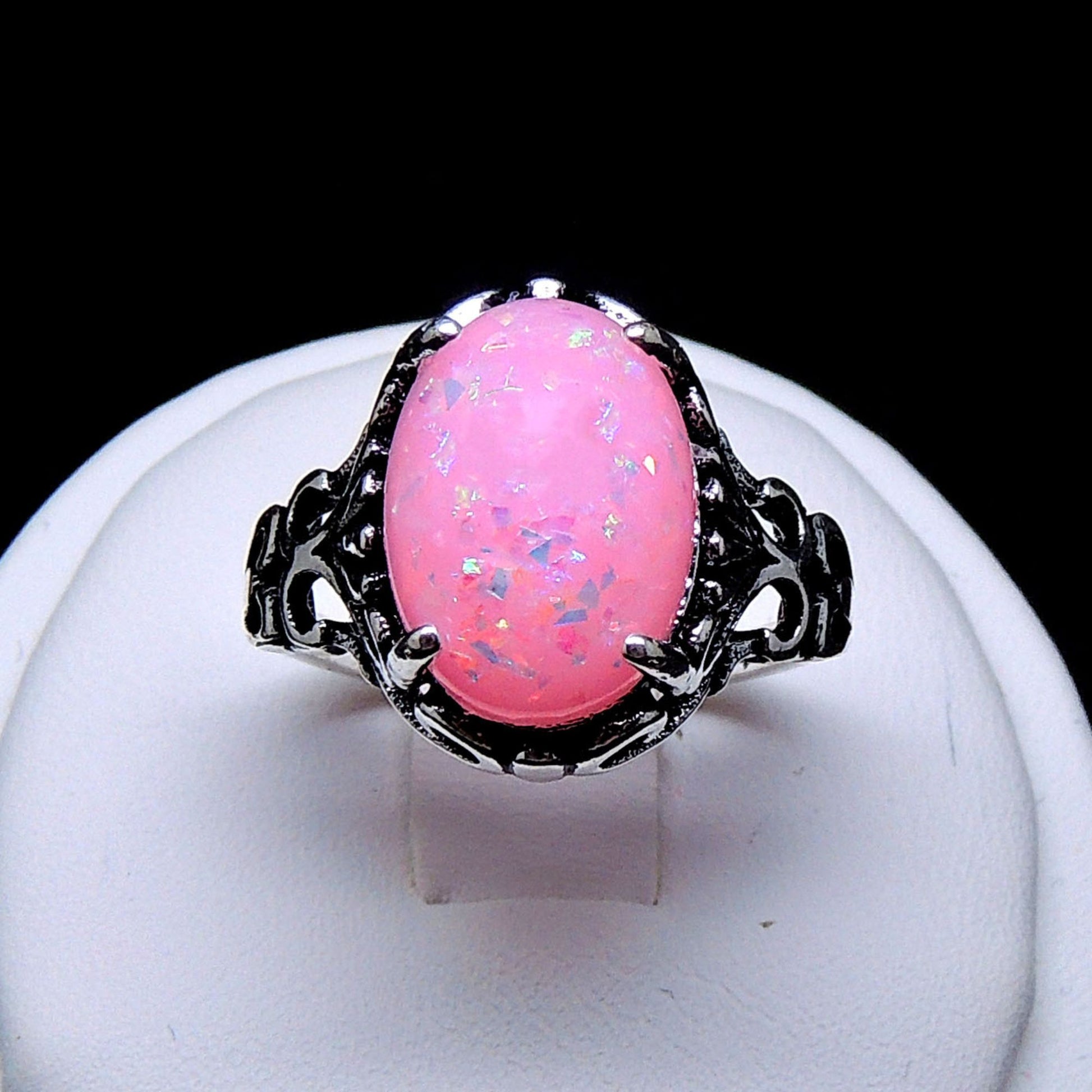 SaharaFireOpalStatementRingforWomenOval-CutGingerLyneCollection_Pink-5
