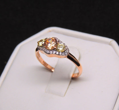 Sondra Engagement Ring Rose Gold Sterling Silver Cz Womens Ginger Lyne Collection Size 9