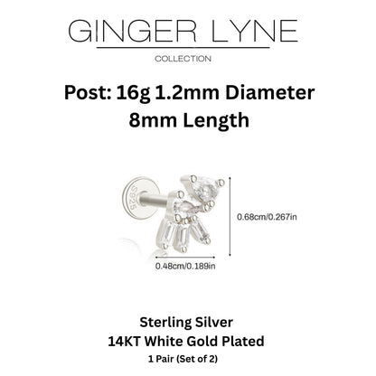 PearBaguetteCZFlatBackEarringsforCartilageHelixTragusLobe16g8mmSterlingSilver1pairbyGingerLyne_Silver-5