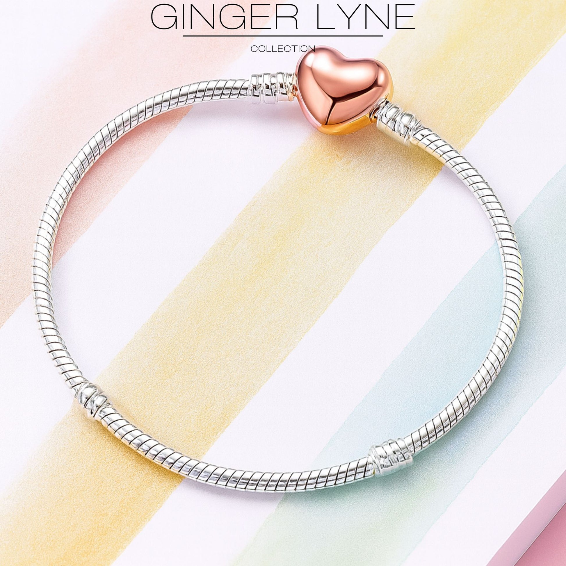 SnakeCharmBraceletWithHeartClaspTwoTonePlatedFitsStandardEuropeanBeadsGingerLyneCollection_Silver-2