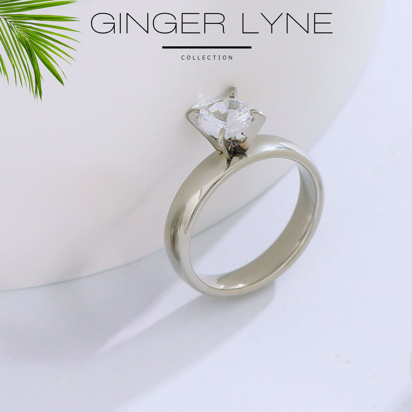 SabrinaWeddingRingSetforWomenCzStainlessSteelBandandEnagaementRingGingerLyne_Silver-2