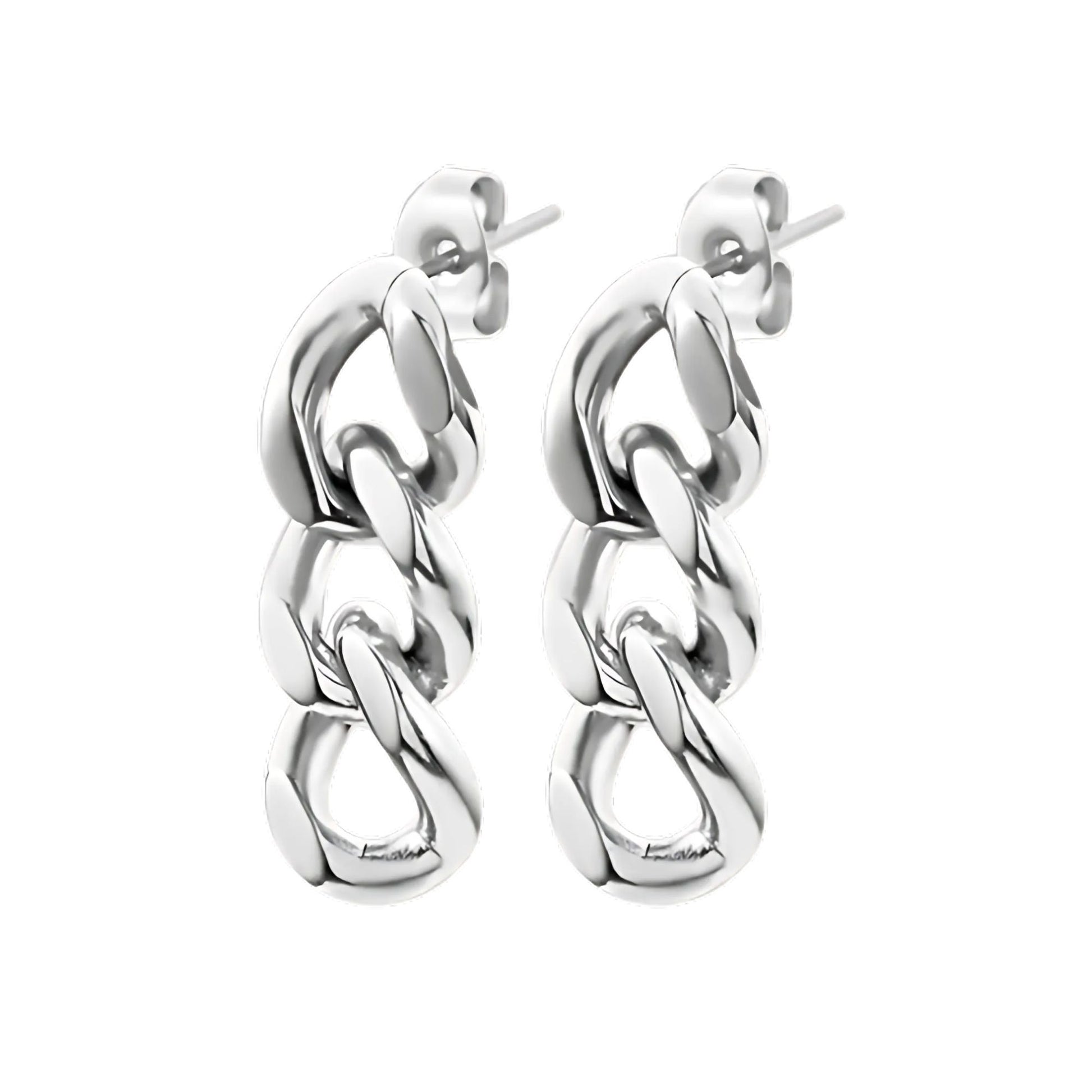 CubanChainLinkDangleChunkyEarringsforWomenGoldorSilverStainlessSteelGingerLyneCollection_Gold-2