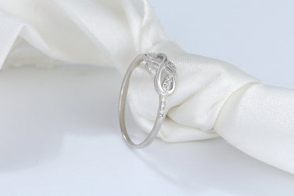 Infinity Promise Ring Sterling Silver Clear Cubic Zirconia Ginger Lyne Collection