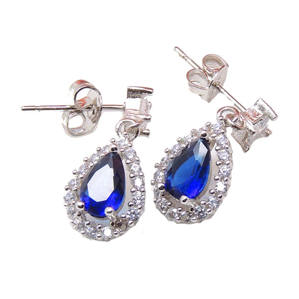 Sonoma Stud Dangle Earrings Blue Pear Clear Cz Womens Ginger Lyne Collection