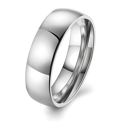 6mm Stainless Steel Wedding Band Ring Women Men Ginger Lyne Collection - 6mm Silver,8