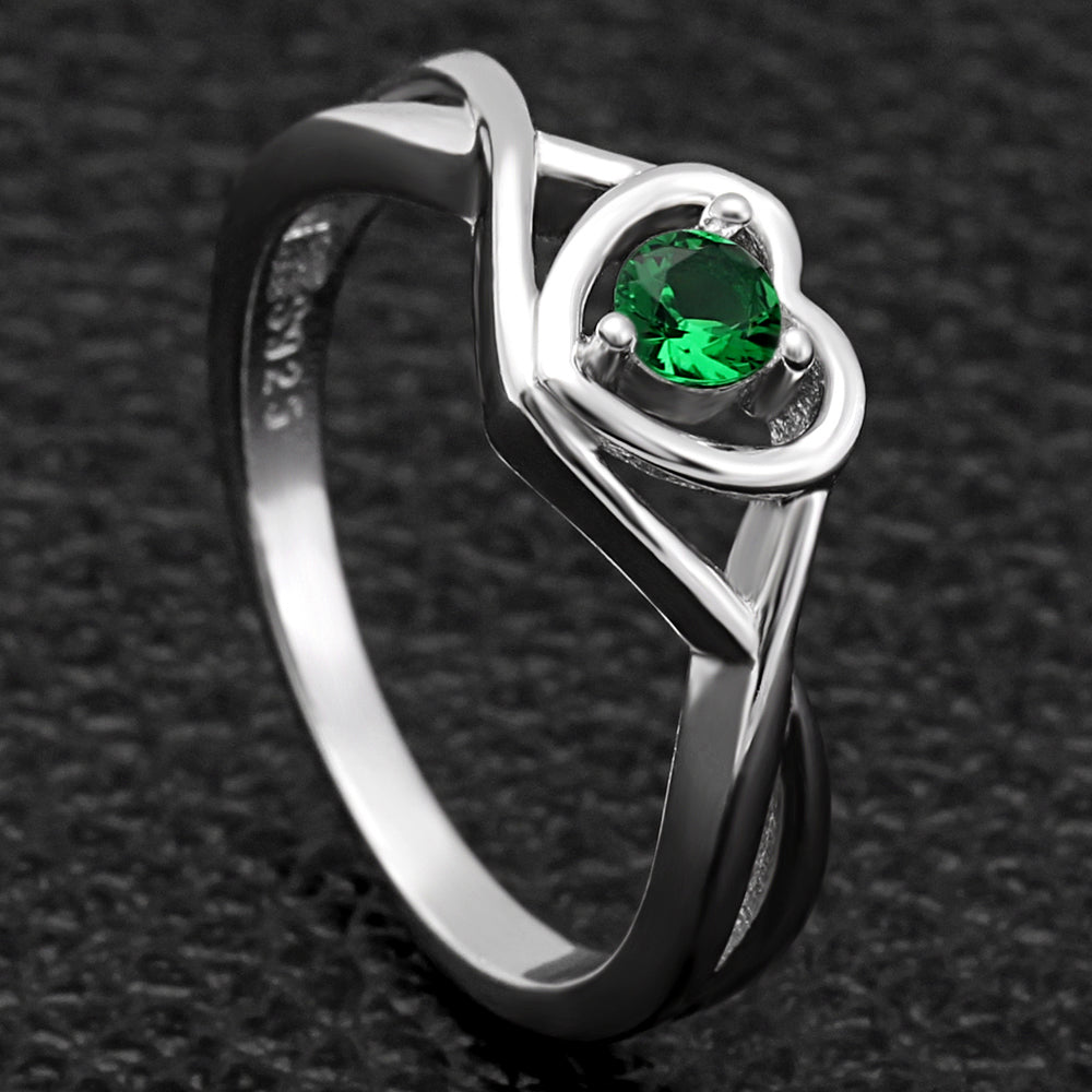 ChristineEngagementRingPromiseHeartForWomenSilverCzGingerLyneCollection_May-Green-4