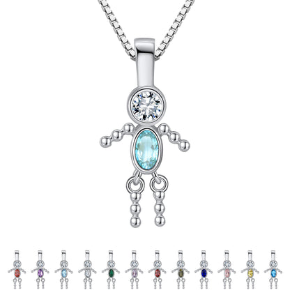 BirthstonePendantNecklaceforBoyMomorGrandmabyGingerLyneSterlingSilverCZFamilyBirthdayCharm_BoyMarch-1