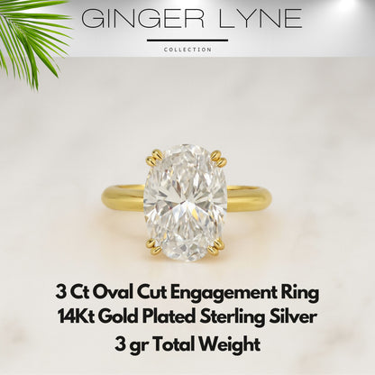 Solitaire3CtOvalCutEngagementRingforWomenSterlingSilver8ACZGingerLyneCollection_GoldTone-4