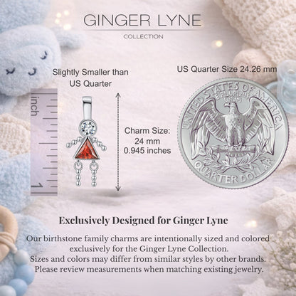 Birthstone Family Pendant for Mom by Ginger Lyne Stainless Steel Cubic Zirconia Charms For Grandma Necklace