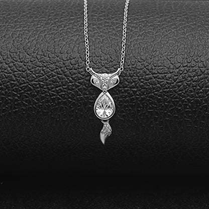FoxPendantNecklaceforWomenSterlingSilverCzGingerLyneCollection_Silver-2