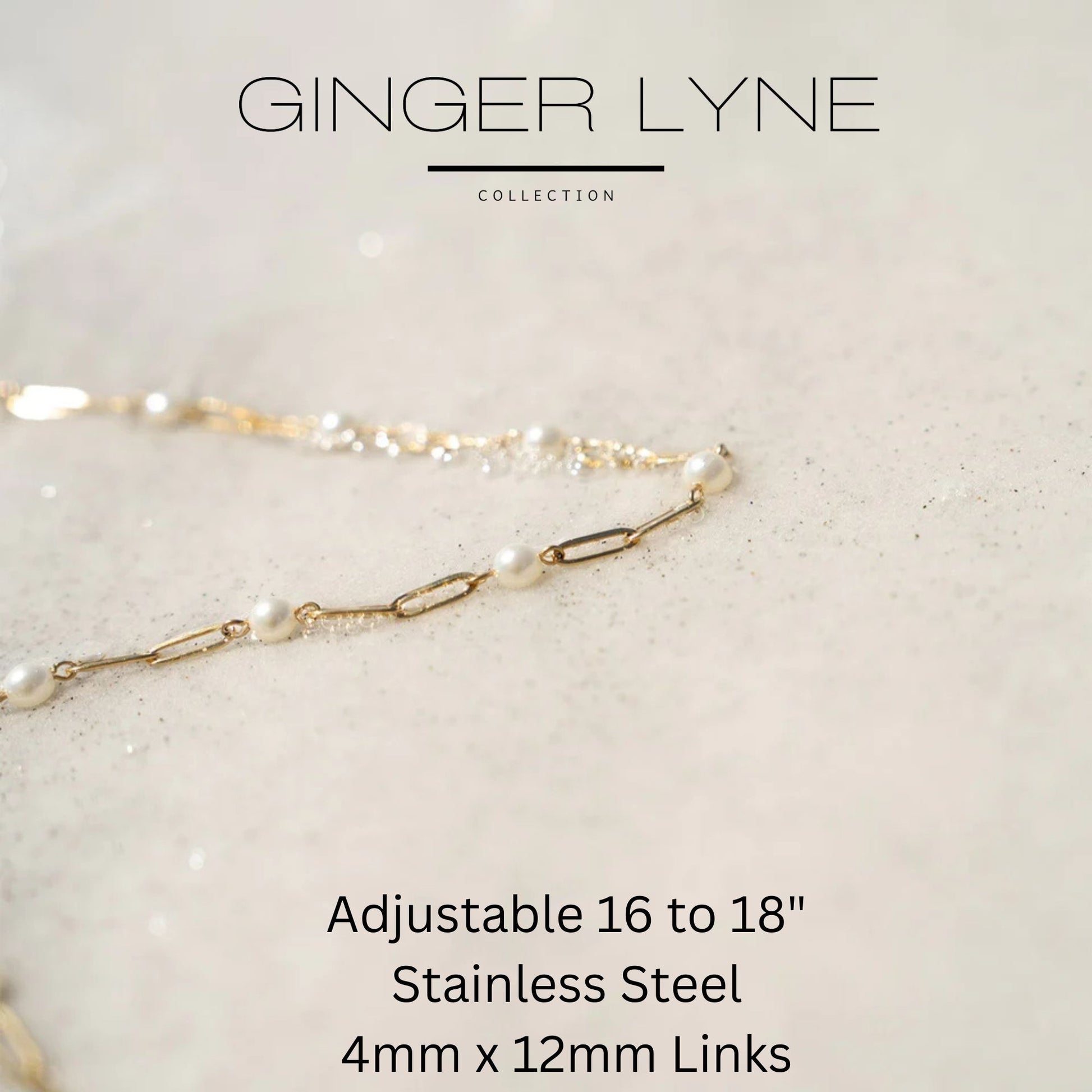 SimulatedPearlPaperclipChainNecklaceforWomenGoldStainlessSteelGingerLyneCollection_Gold-3