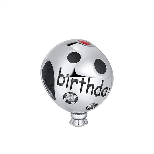 Birthday Balloon Charm European Bead Sterling Silver Ginger Lyne Collection