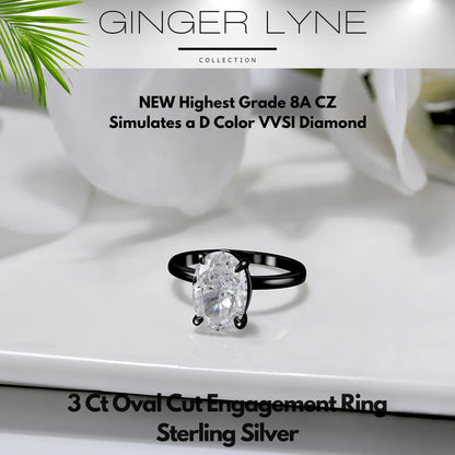 Solitaire3CtOvalBlackEngagementRingforWomenSterlingSilverCZGingerLyneCollection_Black-2