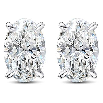 OvalCubicZirconiaStudEarringsforWomen,SterlingSilverFauxDiamondStuds,WhiteGoldPlatedor14KGoldPlated,6mmand10mm_Silver-2