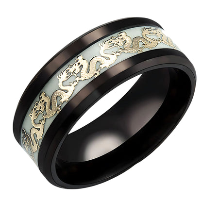 GlowinDarkDragonStainlessSteelWeddingBandRingMenWomenGingerLyneCollection_Black-5