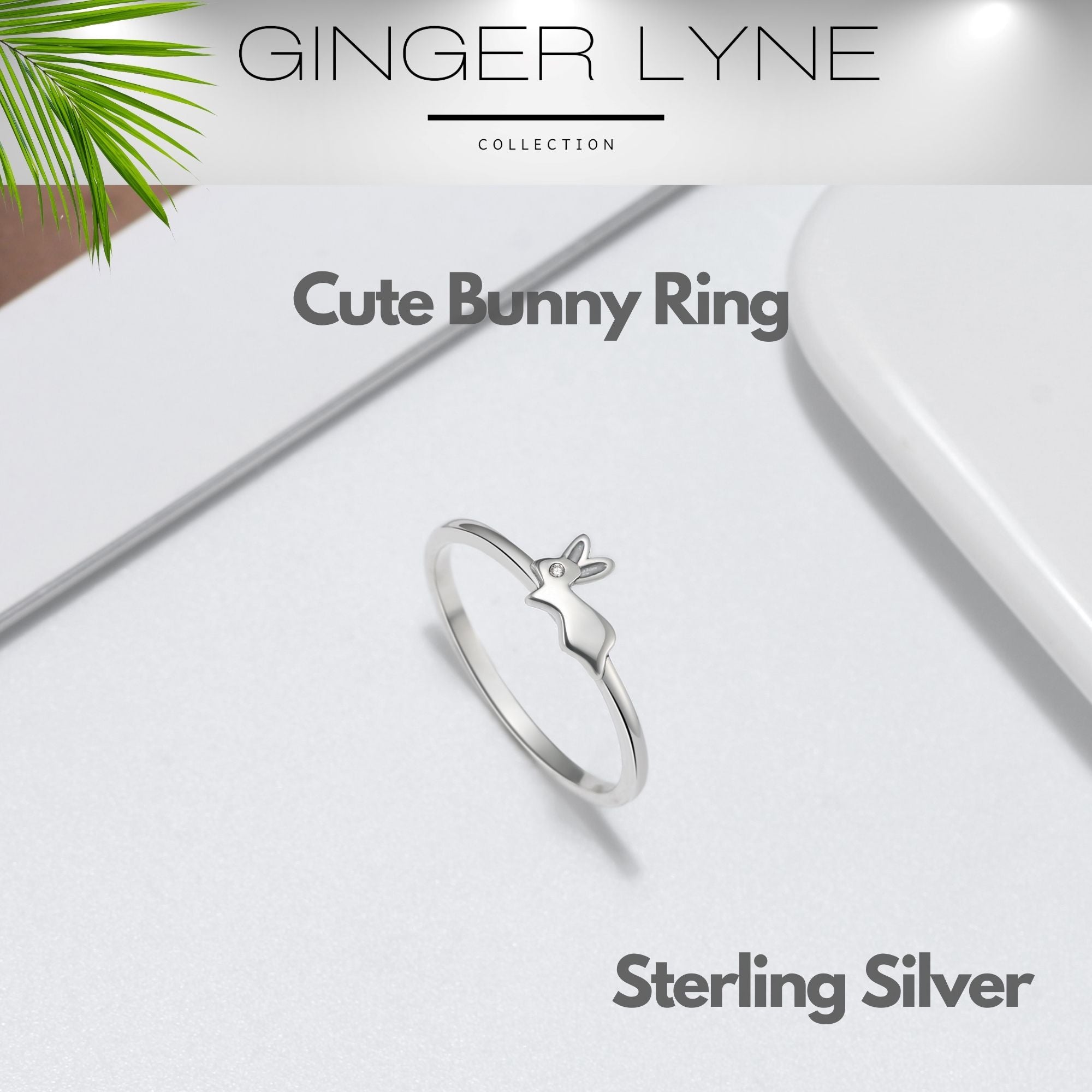 Bunny Rabbit Ring for Girls or Women Sterling Silver Ginger Lyne Collection - 6
