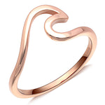 Load image into Gallery viewer, Ocean Wave Ring Surf Design Rose Gold Sterling Silver Women Ginger Lyne Collection - 6
