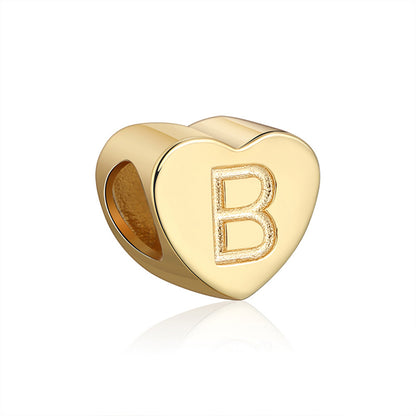 Initial Heart Charms Gold Plated  Sterling Silver Womens Ginger Lyne Collection - B