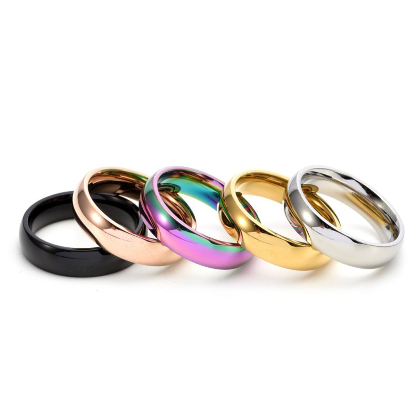 4mm Stainless Steel Wedding Band Ring for Women or Men Ginger Lyne Collection