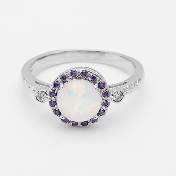 Fire Opal Statement Ring for Women Purple Cz Ginger Lyne Collection - 10