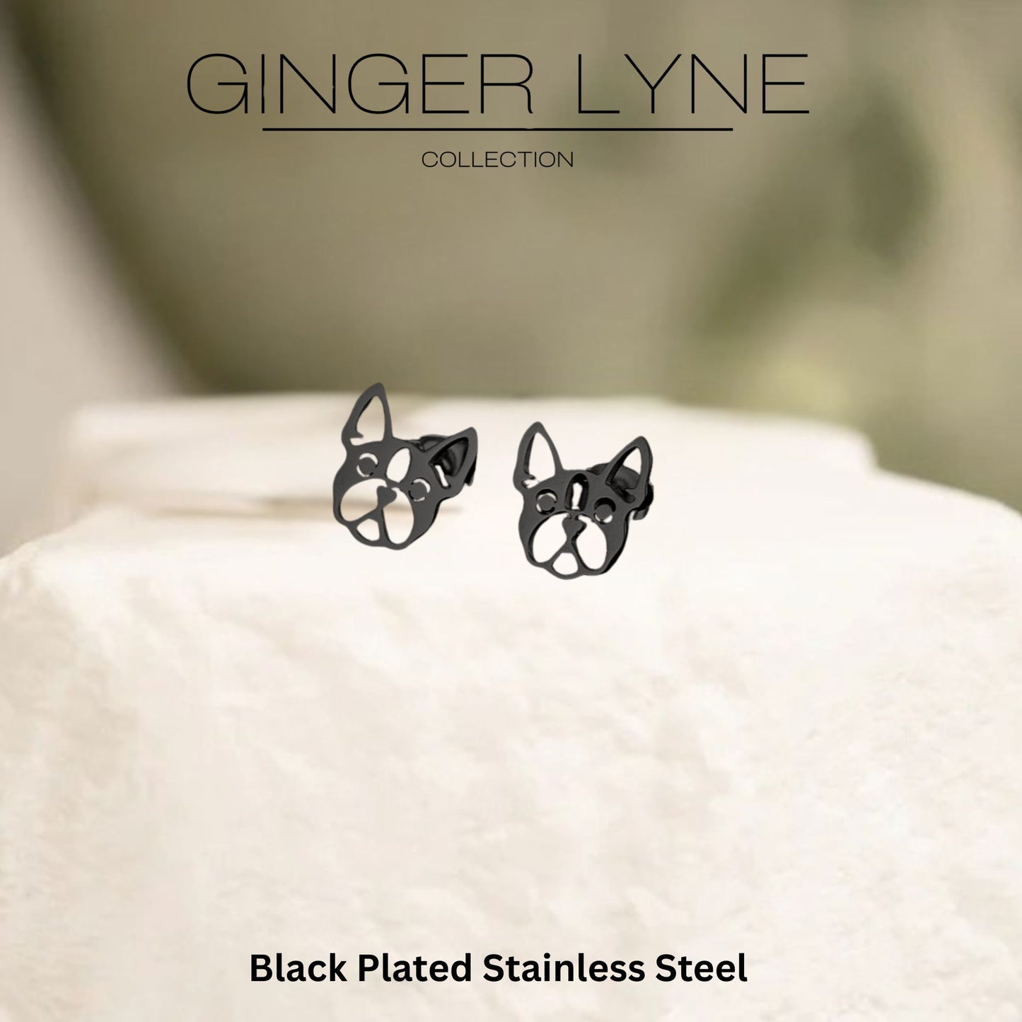 FrenchBulldogDogEarringsforWomenFrenchieLovePuppyBlackStainlessSteelStudGingerLyne_Black-3